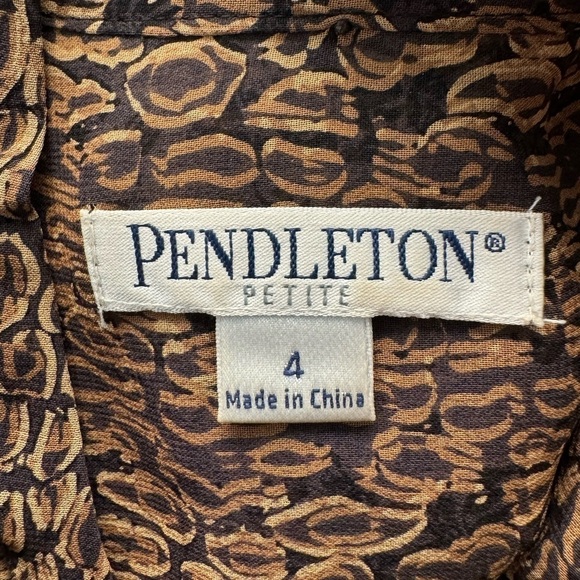 Pendleton 100% Silk Long Sleeve Sheer Blouse Size 4 P - Picture 4 of 7